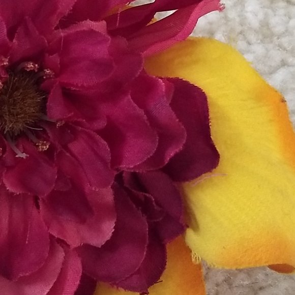 vintage y2k 00s large 3D rosette blossom flower pin brooch - Picture 2 of 6